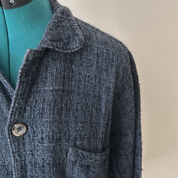 CP Shades | Button Up Shirt Jacket Shacket with Four Pockets in Navy Blue | Sz M - Picture 3 of 5